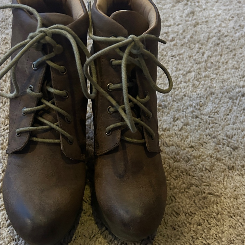 Sbicca Brown Wedge Boots